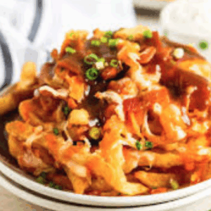 Side Curly Fries W/ Cheese & Bacon
