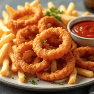 Side Half Fries, Half Onion Rings